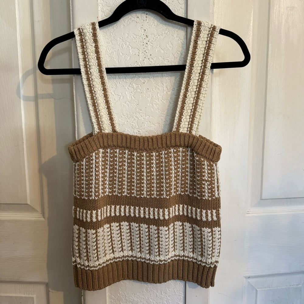 Veronica Beard Cream and Tan Knit Tank Top - Picture 7 of 10